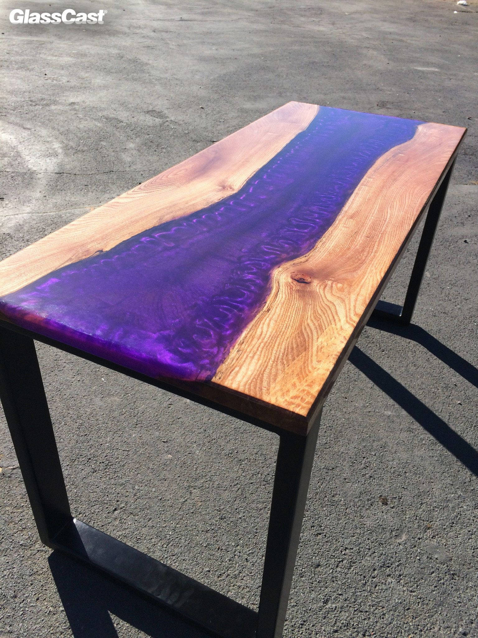 Purple Elm River Table - GlassCast Resin