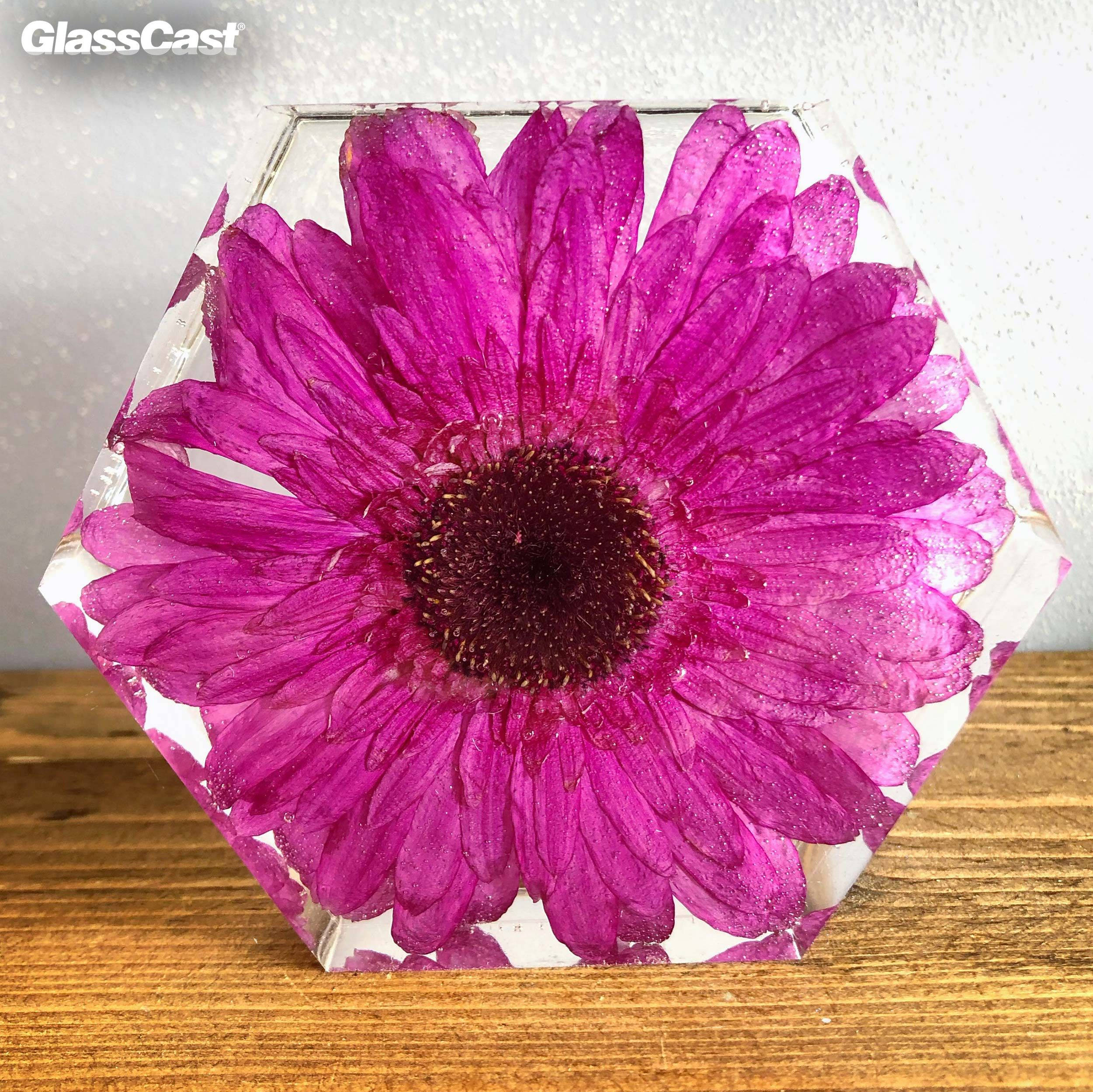 Dried flowers in resin hexagon : r/ResinCasting
