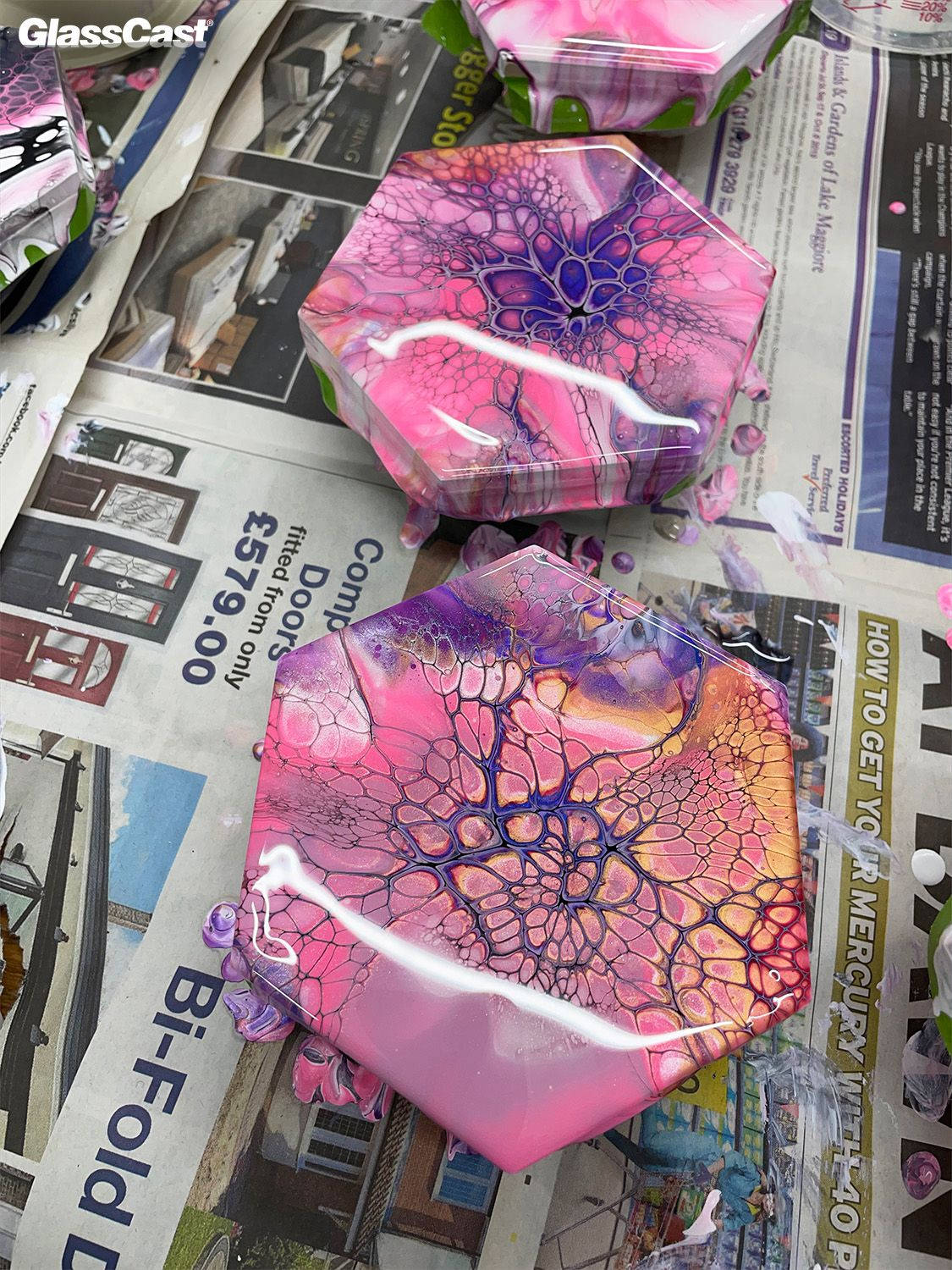 Resin Coated Alcohol Ink Coasters - GlassCast