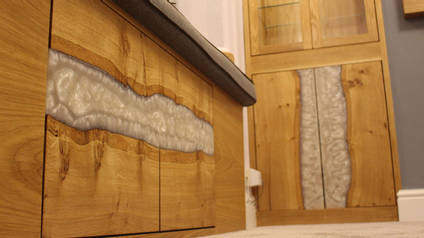 Resin River Detail Window Seat and Wall Cupboard by AWEpoxy