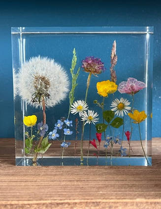 Wild Flower Resin Square by Bea_utiful Creations