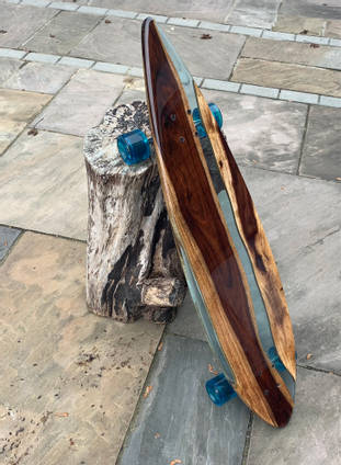 Rosewood and Resin Longboard by Bearded Bob Designs