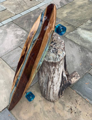 Wood and Resin Longboard by Bearded Bob Designs