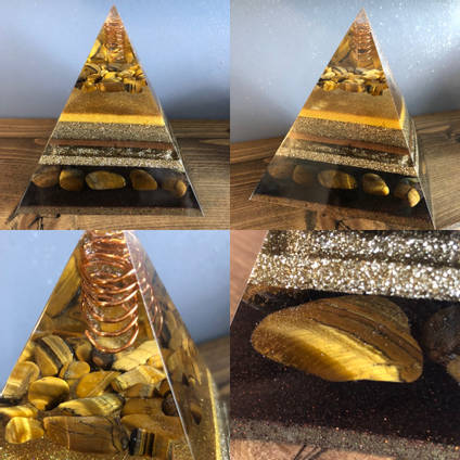 Black and Gold Orgone Pyramid