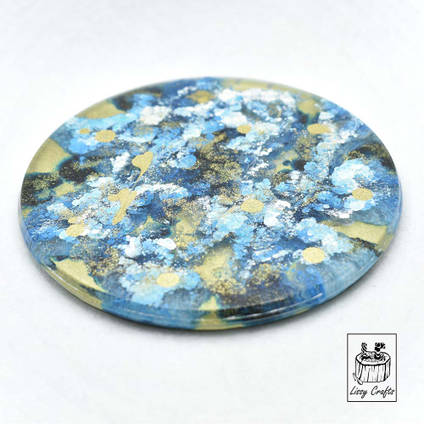 Resin Blue and Gold Coaster by Lissy Crafts