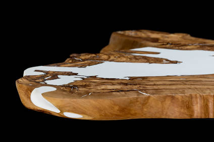 Wood and White Resin Table