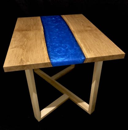 Electric Blue Resin River Table by Toms Wooddities