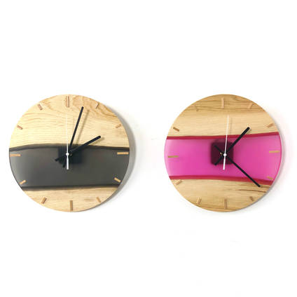 Oldie-Goody-Black-and-Pink-Resin-Clock-Pair