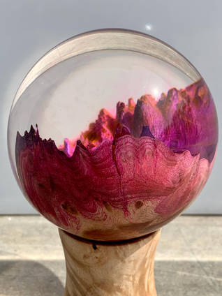 Pink Wood and Resin Sphere