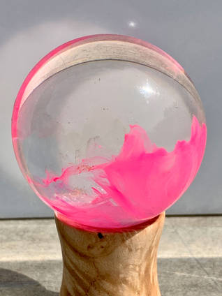 Pink and Clear Resin Sphere