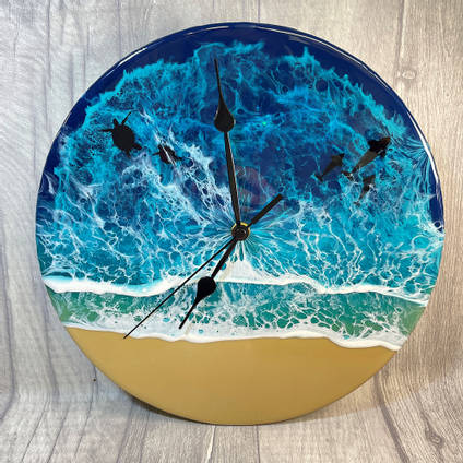 Resin Ocean Wall Clock by Hollie