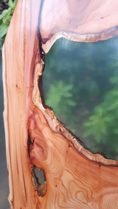 Resin and Wood Surfboard Close Up