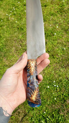 Resin and Fir Cone Knife Handle