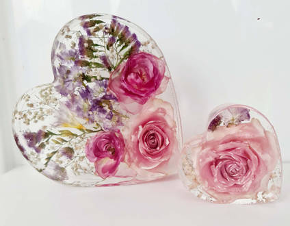 Resin Floral Hearts by Sals Forever Flowers