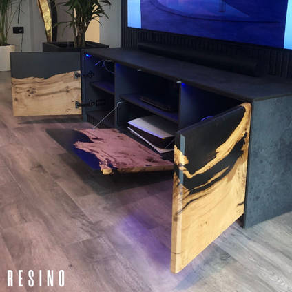 Wood and Resin TV Cabinet by Resino