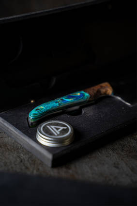 Turquoise Resin Knife Handle by APOSL