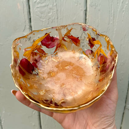 Gold Edged Resin Bouquet Bowl by LLawer O Garaid