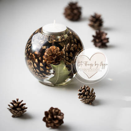 Cute things by Aggie Fir Cone and Resin Candle Holder