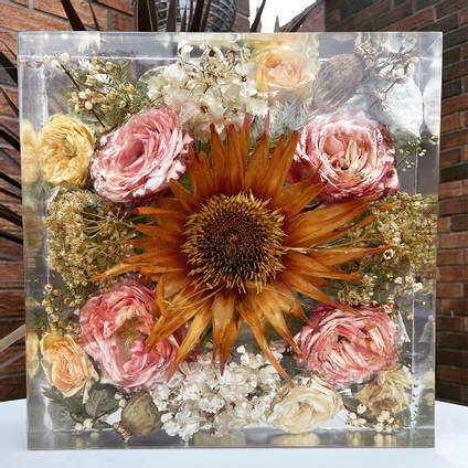 Dahlia Resin Flower Square by Happiness Blooms Creations