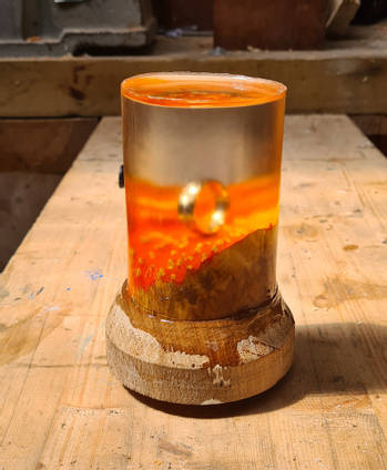 Wood and Resin Dragon Egg - cured blank - by Jamie Mccheyney
