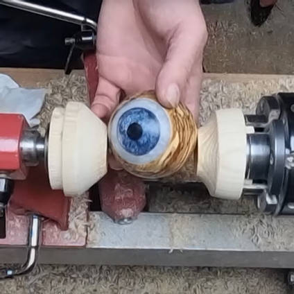 Wood & Resin Eyeball by Mike Holton Hand-made Crafts - polishing