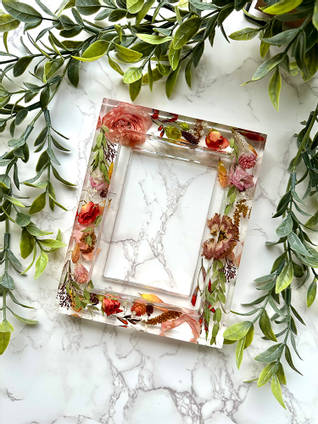 Happiness Blooms Red Flower Resin Frame
