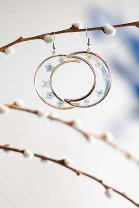 Forget-me-not Resin Earrings by Paige Alexander