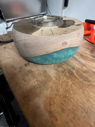 Wood and Resin Bowl, Turning Process by Hannington Ash