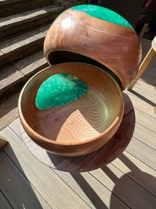 Wood and Resin Turned Bowls by Hannington Ash