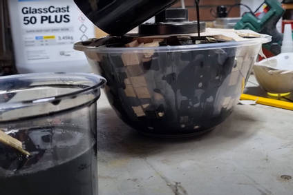Pouring the Resin - Hybrid Resin Bowl by Mike Holton Handmade Crafts