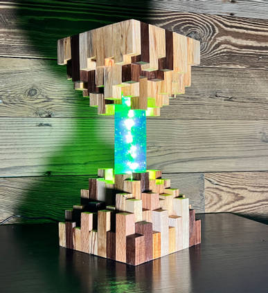 Minecraft Themed Wood and Resin Lamp by MB Resin Art