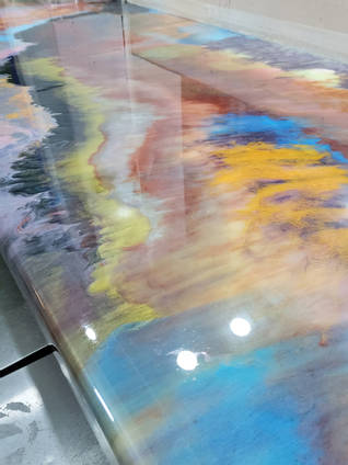 Multicolour Resin Countertop View From Side