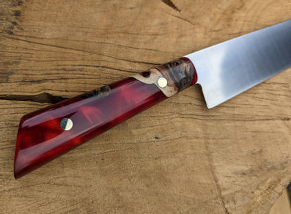 Metallic Red Resin Knife Handle by Nottingham Knife Works