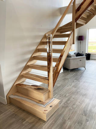 Oak and Resin Staircase by Cowan Carpentry