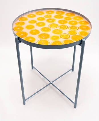 Orange Funky Table by Paige Alexander