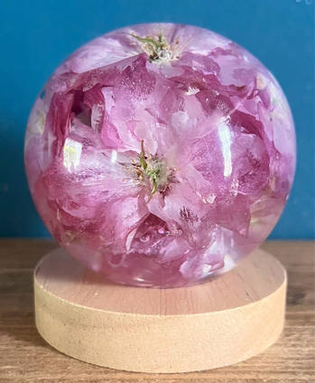 Pink Flower Resin Lamp by Bea_utiful Creations