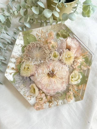 Pink Resin Flower Hexagon by Out of the Box by Kate