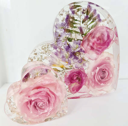 Pink Resin Hearts by Sals Forever Flowers