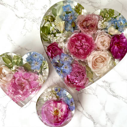 Heart Flower Trio Castings by Happiness Blooms Creations