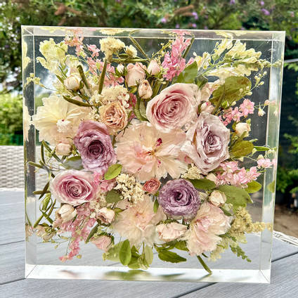 Pinks Resin Flower Square by Happiness Blooms Creations