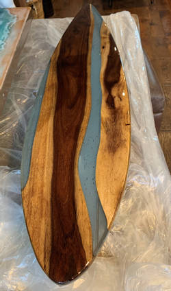 Process of Wood and Resin Longboard by Bearded Bob Designs