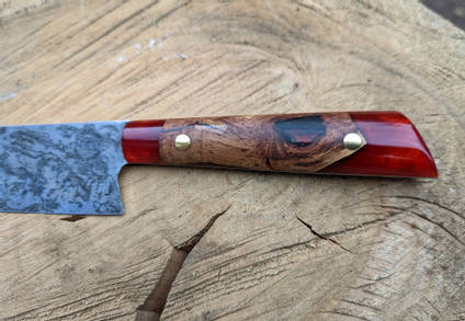 Red Knife Handle by Nottingham Knife Works