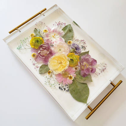 Resin and Flower Tray by Forever Flowers by Steph