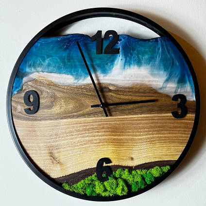 Wood and Resin Clock by MB Resin Art