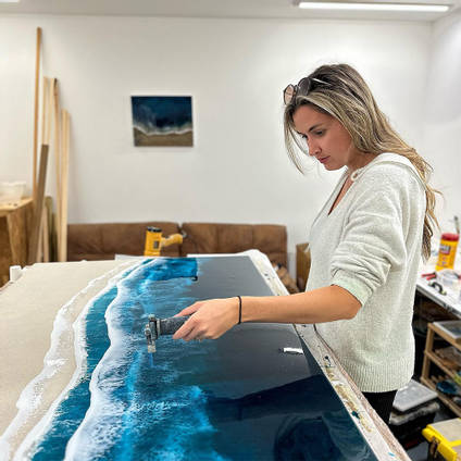 Resin Art Waves Torching