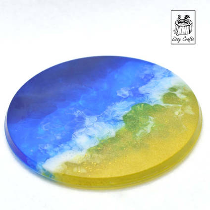 Resin Beach Coaster by Lissy Crafts