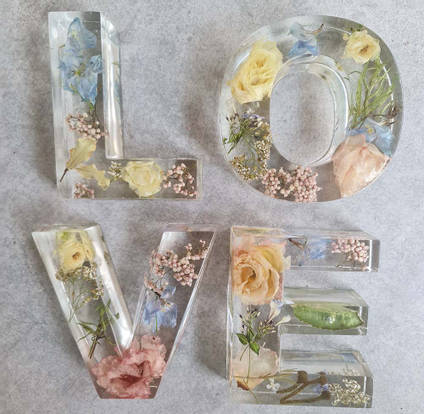 Resin Love Letters by Sals Forever Flowers
