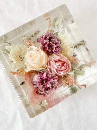 Resin Flower 3D Square by Out of the Box by Kate