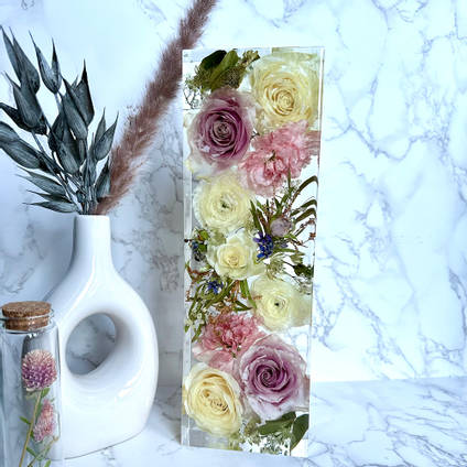 Resin Flower Cuboid by Happiness Blooms Creations