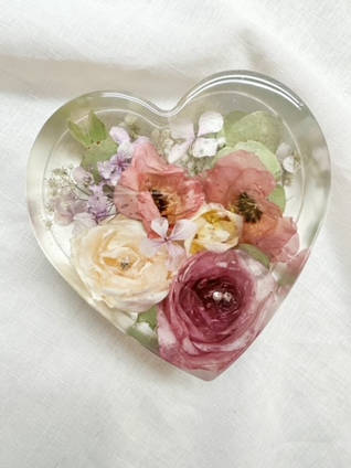 Resin Flower Heart by Out of the Box by Kate